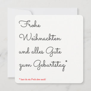 Weihnachten und Geburtstag auf Einmal Grußkarte