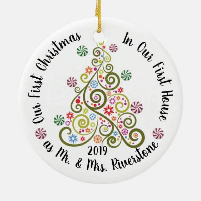 Weihnachten und Hanukkah feiern Keramik Ornament (Hinten)