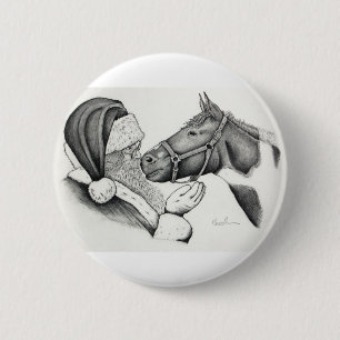 Weihnachten und Heiliges Pferd Button