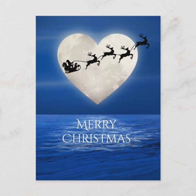 Weihnachten und Herz Vollmond Strand Frohe Weihnac (Vorderseite)