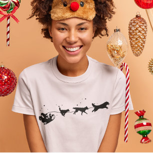 Weihnachten und Husky-Schatten T-Shirt