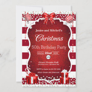 Weihnachten und Karo-Party Einladung