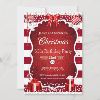 Weihnachten und Karo-Party Einladung