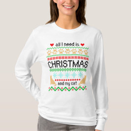 Weihnachten und meine Katze Ugly Sweater T-Shirt