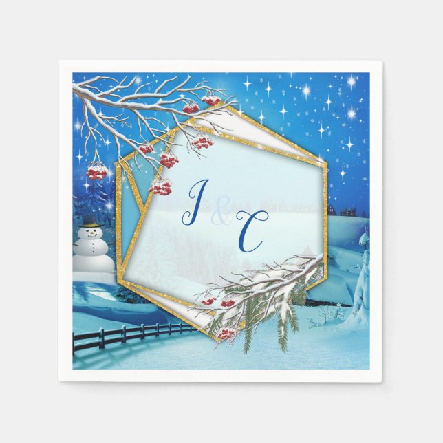 Weihnachten und Neues Jahr 2024 Serviette (Vorderseite)