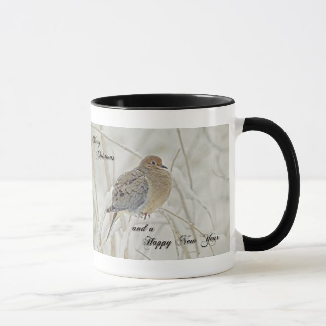 Weihnachten und Neues Jahr Gruß - Trauertote Tasse (Rechts)