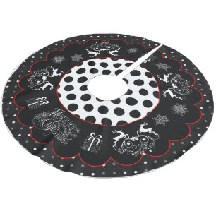 Weihnachten und Polka Dots Tree Rock Polyester Weihnachtsbaumdecke