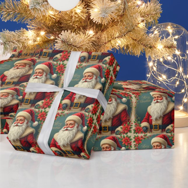 Weihnachten und Rote Poinsettia Geschenkpapier (Feiertage)