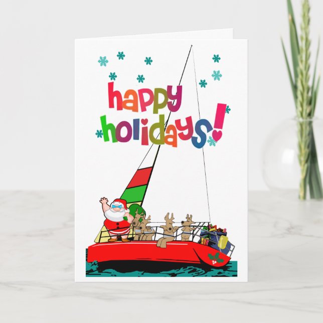 Weihnachten und sein Rentier segeln zu Weihnachten (Vorderseite)