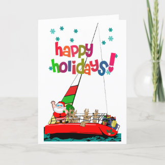 Weihnachten und sein Rentier segeln zu Weihnachten