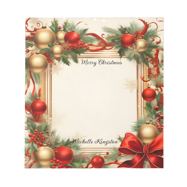 Weihnachten und Urlaub Notizblock (Vorderseite)