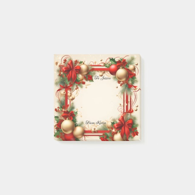 Weihnachten und Urlaub Post-it Klebezettel (Vorderseite)
