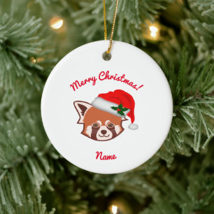 Weihnachten und Weihnachten Roter Panda Weihnachts Keramik Ornament