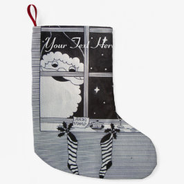 Weihnachten und Weihnachten Strumpf schwarz und we Kleiner Weihnachtsstrumpf
