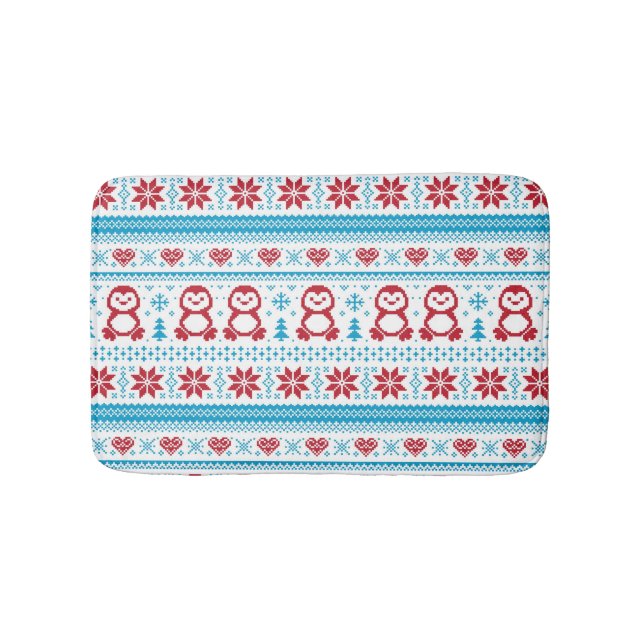 Weihnachten und Winter gestricktes Muster Badematte (Vorderseite)
