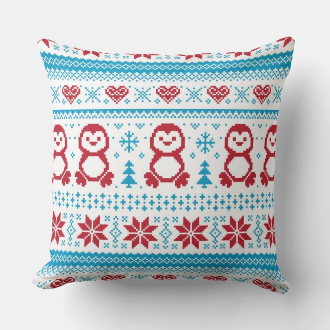 Weihnachten und Winter gestricktes Muster Kissen (Vorderseite)