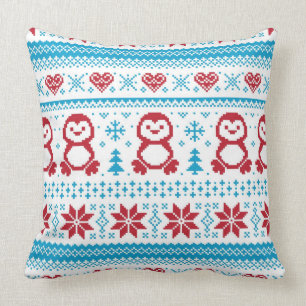 Weihnachten und Winter gestricktes Muster Kissen