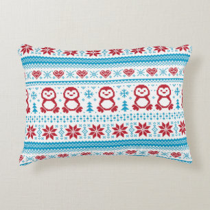 Weihnachten und Winter gestricktes Muster Zierkissen