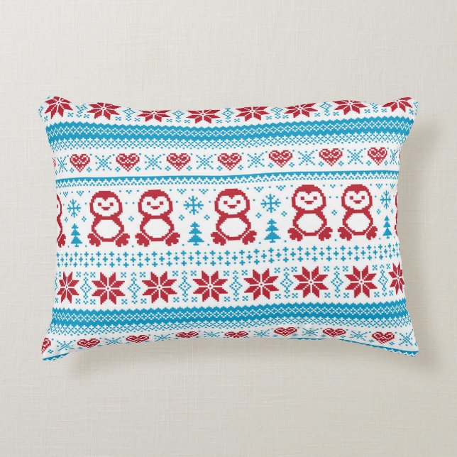 Weihnachten und Winter gestricktes Muster Zierkissen (Vorderseite)