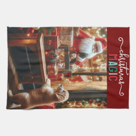 Weihnachten und Wünsche Geschirrtuch