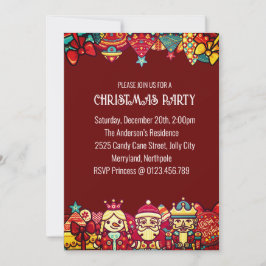 Weihnachten und Zusammenkommen Party Einladung
