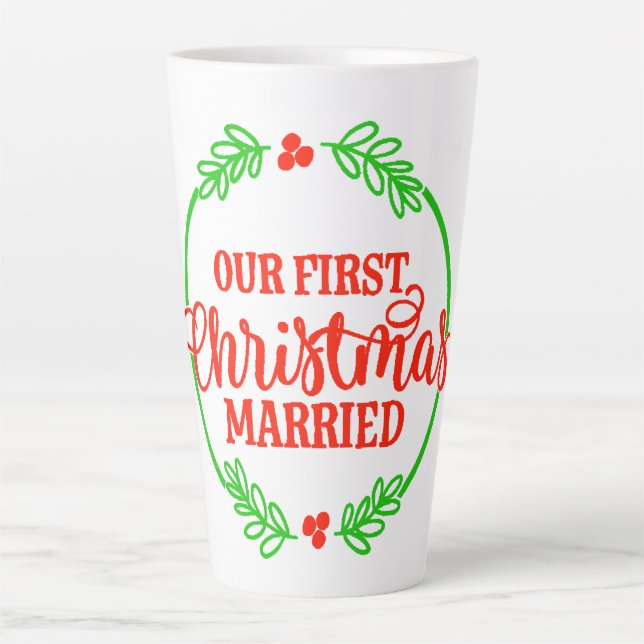 Weihnachten Unsere ersten Weihnachten Verheiratete Milchtasse (Vorderseite)