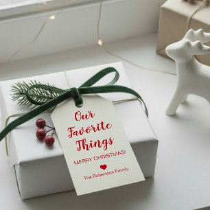 Weihnachten Unsere Lieblingssachen für die Feierta Geschenkanhänger