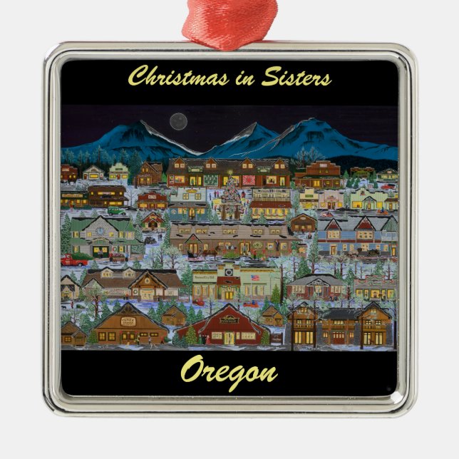 Weihnachten unter dem Kaskadengebirge Ornament Aus Metall (Vorne)