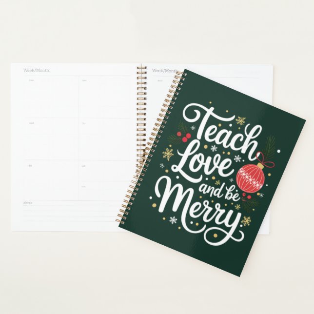 Weihnachten Unterrichten Liebe & Be Merry Funny Te Planer (Anzeige)