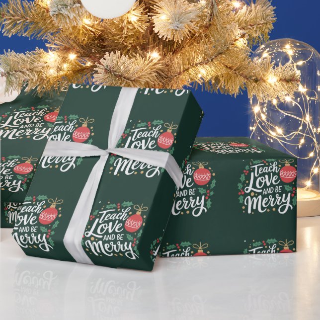 Weihnachten Unterrichten Sie Liebe und seien Sie f Geschenkpapier (Feiertage)