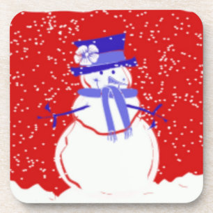 Weihnachten Untersetzer Set - Niedlicher Schneeman