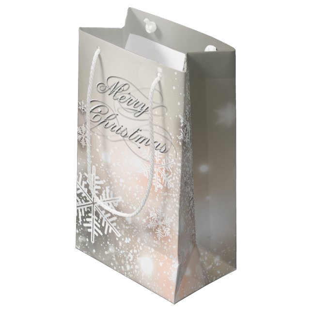 Weihnachten - Urlaub Elegante Kleine Geschenktüte (Vorderseite Schrägansicht)