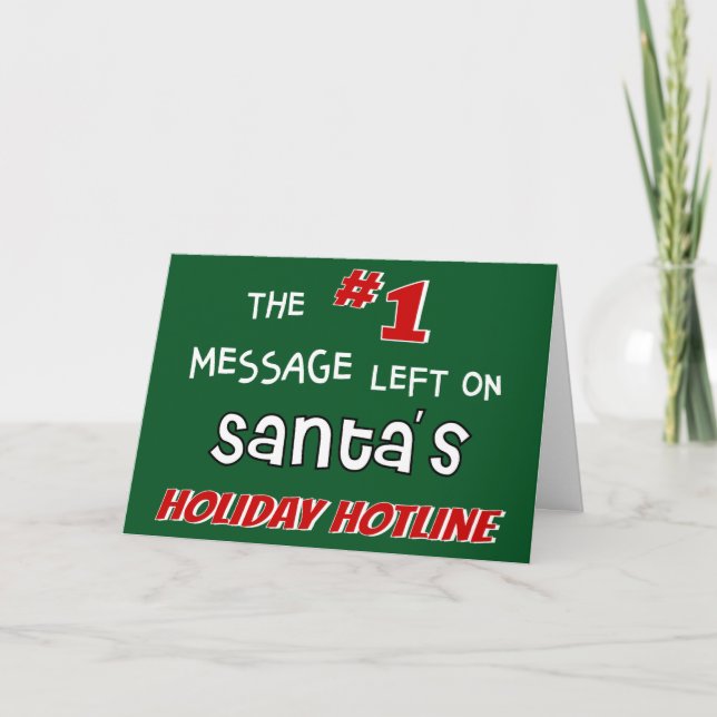 Weihnachten Urlaub Hotline Spaß Niedlich Weihnacht Karte (Vorderseite)