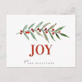 Weihnachten Urlaub JOY Winter Berry Postkarte
