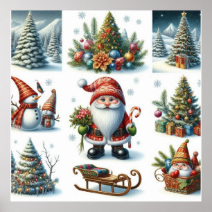 Weihnachten, Urlaub, Weihnachten, Schlitten, Weihn Poster