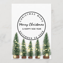 Weihnachten Urlaub Winter Menü Light Green Whit Menükarte