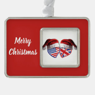 Weihnachten - USA und Vereinigtes Königreich - Wei Rahmen-Ornament Silber