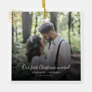 Weihnachten Verheirateter Foto Feiertage Keramikornament
