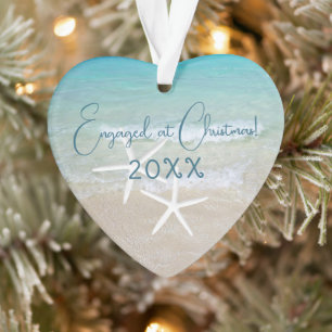 Weihnachten Verlobung Beach Ornament Foto und Text