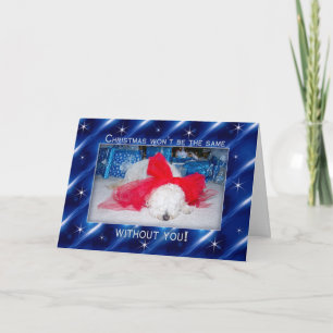 Weihnachten - vermisst Sie - trauriger Welpe