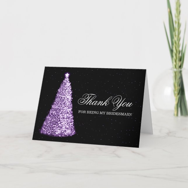 Weihnachten Vielen Dank, Bridesmaid Lila Dankeskarte (Vorderseite)