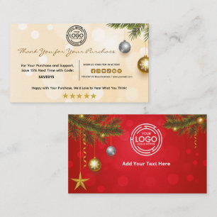 Weihnachten Vielen Dank für Ihren Kauf mit Logo Visitenkarte