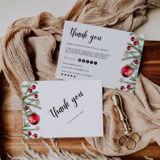 Weihnachten Vielen Dank Karte Kleines Unternehmen (Christmas Thank You Card Small Business)