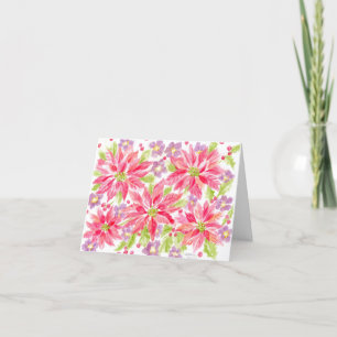 Weihnachten Vielen Dank Watercolor Poinsettia Dankeskarte
