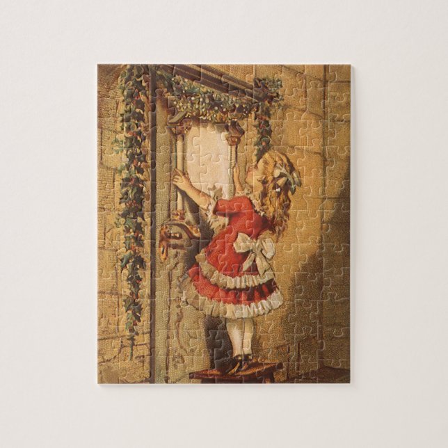 Weihnachten Viktorianisch Girl Hängend eine Garage (Vertikal)