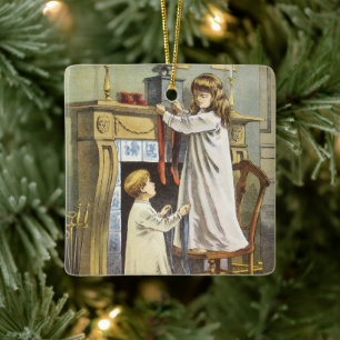 Weihnachten viktorianisch, Weihnachtsstrümpfe für  Keramikornament
