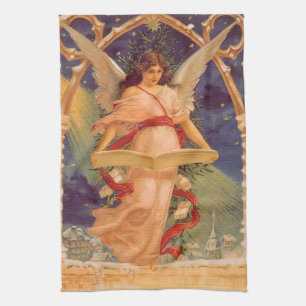 Weihnachten, Viktorianische Angel-LesebBibel Geschirrtuch