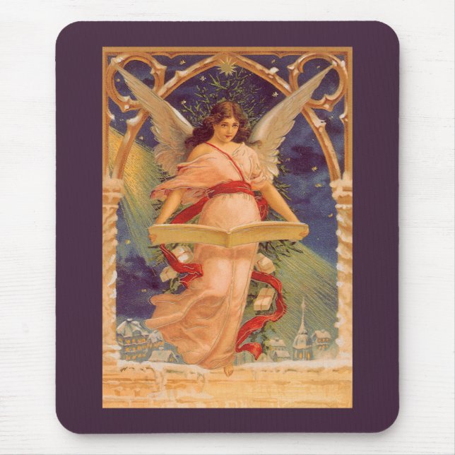 Weihnachten, Viktorianische Angel-LesebBibel Mousepad (Vorne)