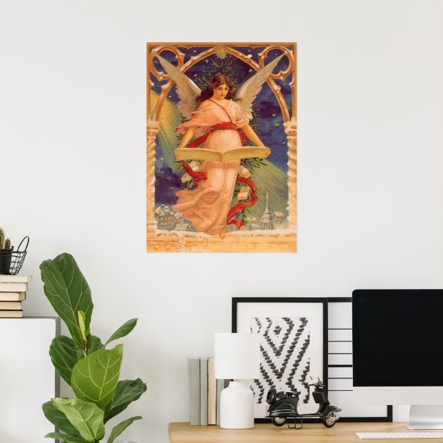 Weihnachten, Viktorianische Angel-LesebBibel Poster (Heimbüro)