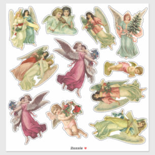 Weihnachten, Viktorianische Engel Aufkleber
